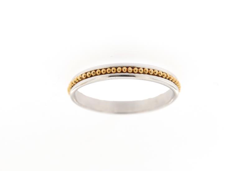 Anello in oro b/g 750/1000 fedina con filo filigrana