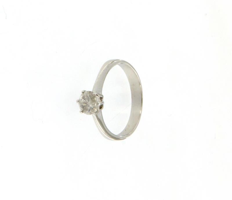 Anello in oro bianco 750\1000 solitario mis 15