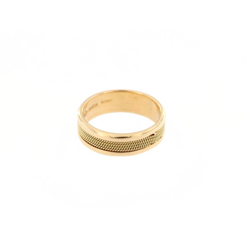 Anello in oro g 750/1000 fede con filo filigrana mis 14