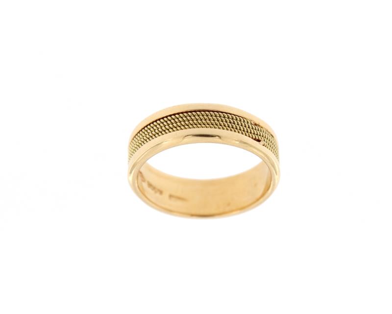 Anello in oro g 750/1000 fede con filo filigrana mis 23