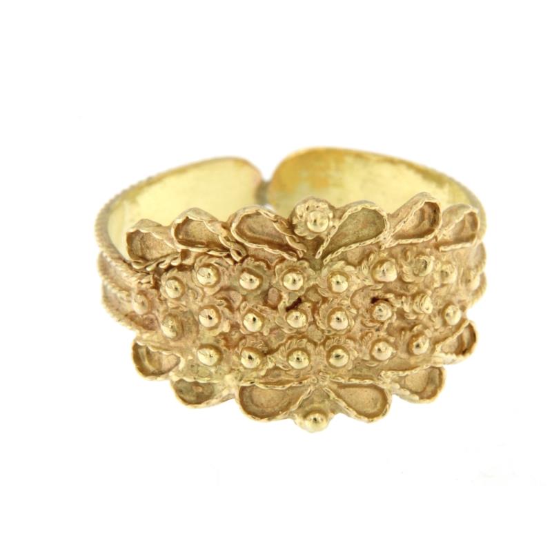 Anello in oro g 750/1000 fede sarda campidanese 3 file misura 11