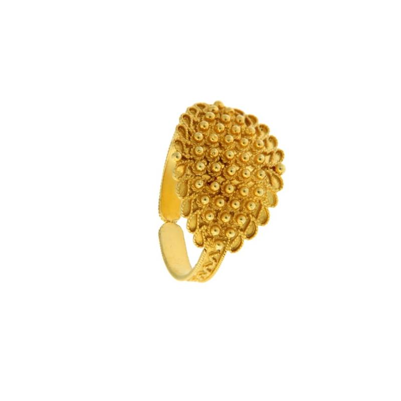 Anello in oro g 750/1000 fede sarda campidanese 5 file misura 22