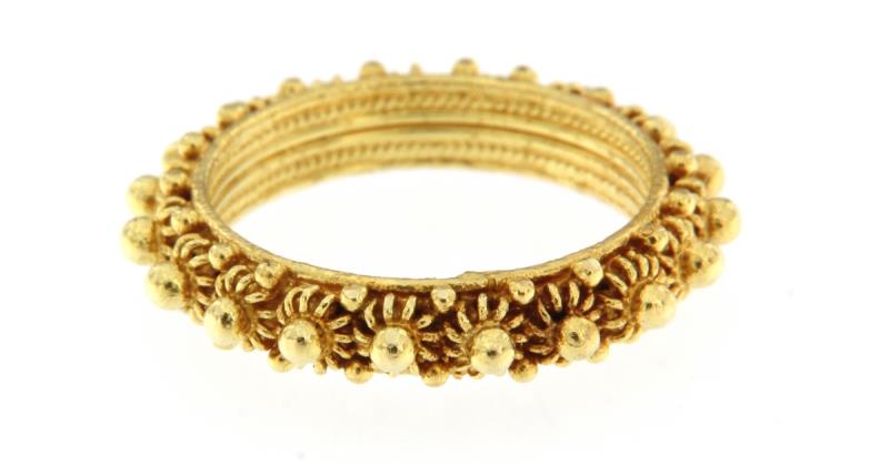 Anello in oro g 750/1000 fede sarda nuorese 1 fila tt giro mis 8