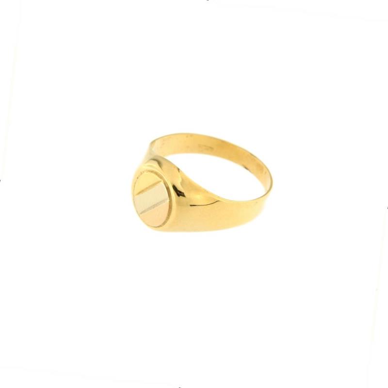 Anello in oro g 750/1000 uomo sigillo tre ori misura 19