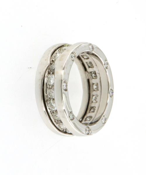 Anello oro bianco 750/1000 fascia con diamanti mis.14