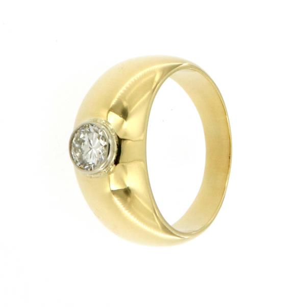 Anello oro giallo 750/1000 fascia con diamante taglio brillante 