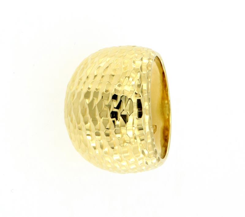 Anello oro giallo 750/1000 fascia martellata 