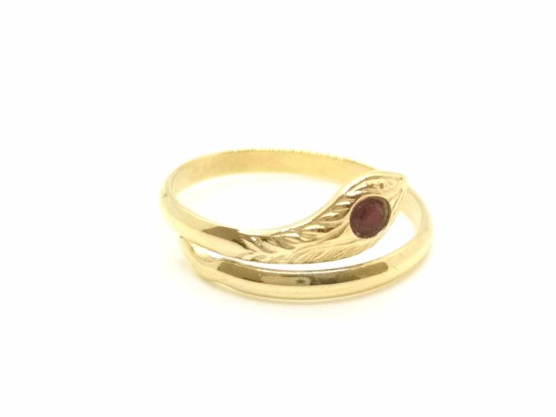 Anello oro giallo 750/1000 serpente   con rubino 750/1000 mis. 13