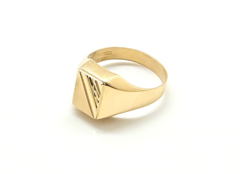 Anello oro giallo 750/1000 uomo   mis. 19