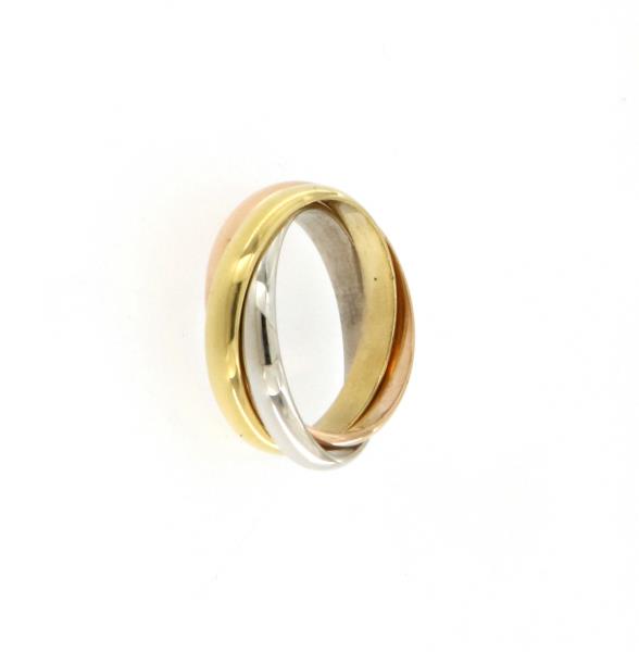 Cartier anello 3 fasce e 3 ori 750/1000 trinity