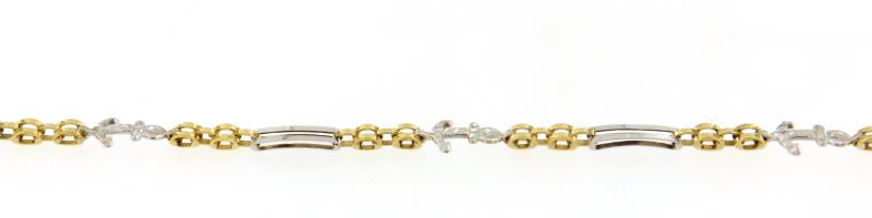 Braccciale 2 ori 750/1000 con ancore  cm 19