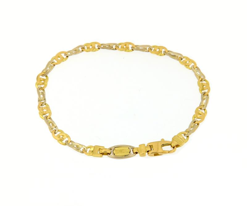 Bracciale 2 ori 750\1000 maglie intrecciate cm 19