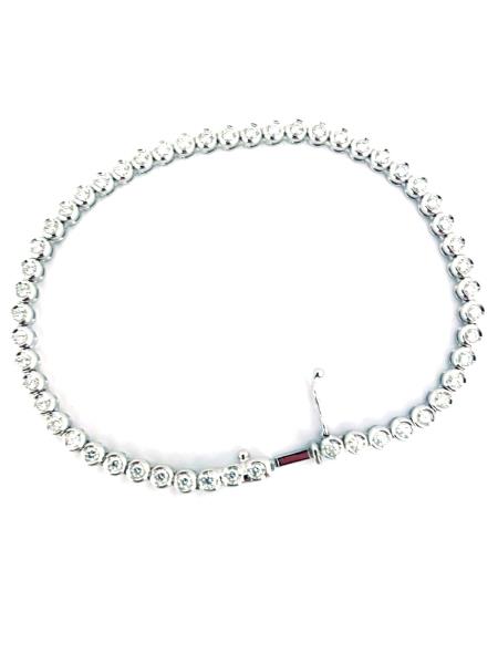 Bracciale in oro bianco 750/1000 con diamantini  kt 1.56 clor hvs1