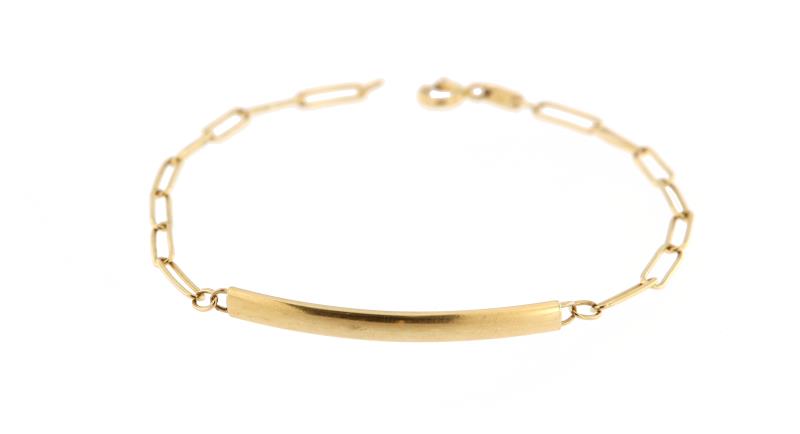 Bracciale in oro g 750/1000 catena + targhetta