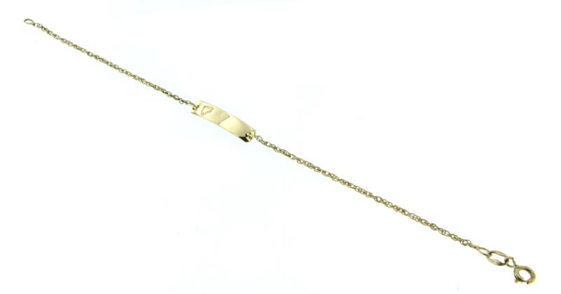 Bracciale in oro g 750/1000 corda con targhetta cm 18