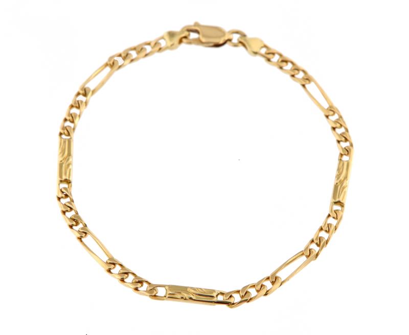 Bracciale in oro g 750/750 alternata 3+1