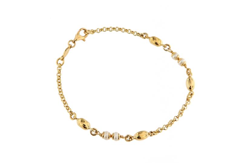 Bracciale in oro g 750/750 rolo perline