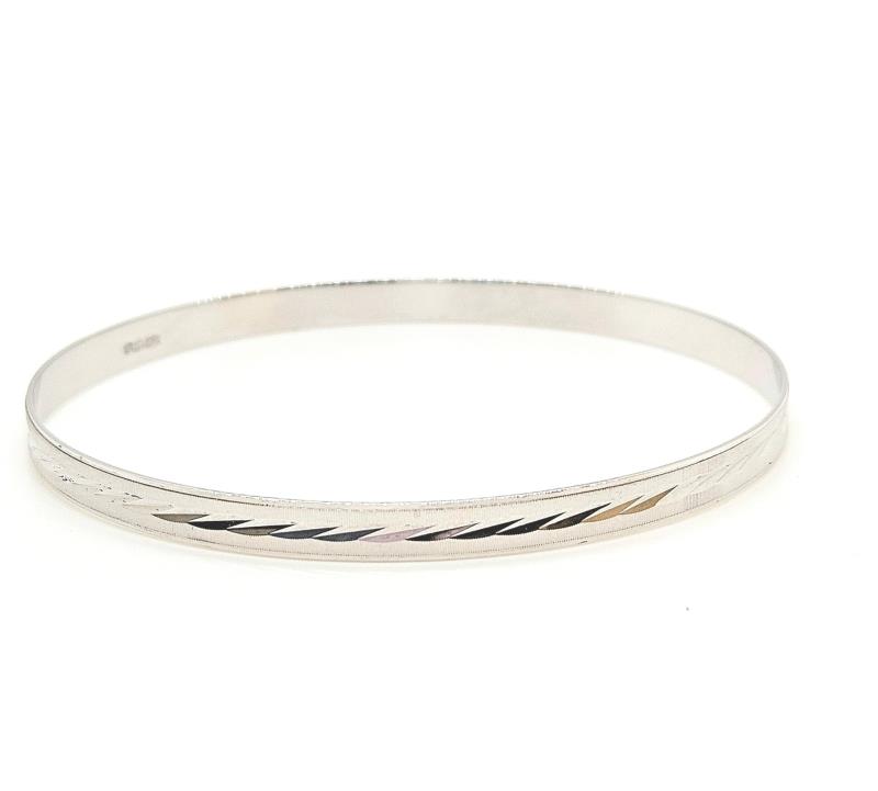 Bracciale oro bianco 750/1000 schiava zigrinato