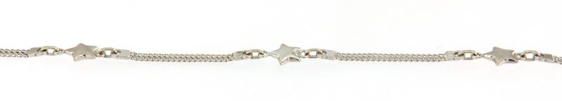 Bracciale oro bianco 750\1000 con stelle cm 17