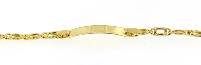 Bracciale oro giallo 750/1000  con targhetta centrale cm 18