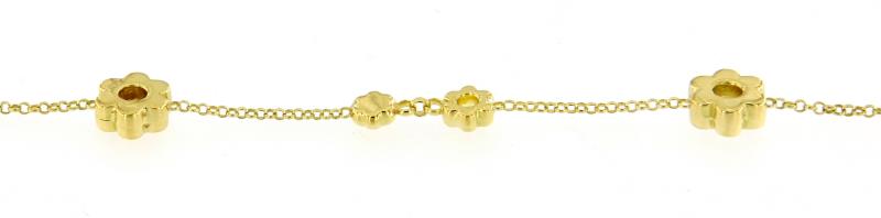 Bracciale oro giallo 750/1000 fiori cm 18