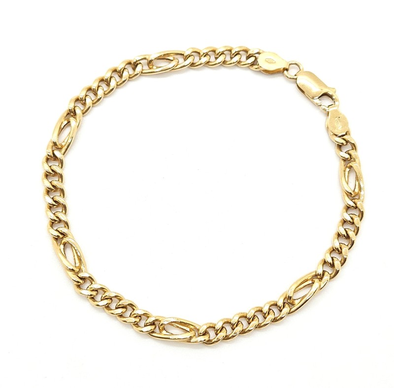 Bracciale oro giallo 750/1000  maglia 5+1  cm.19