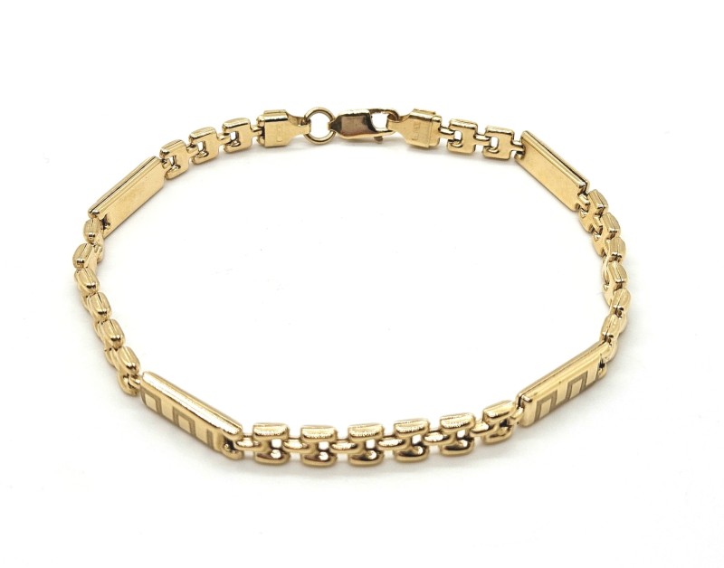 Bracciale  oro giallo 750/1000 maglia 6+1 semi - satinato cm. 20