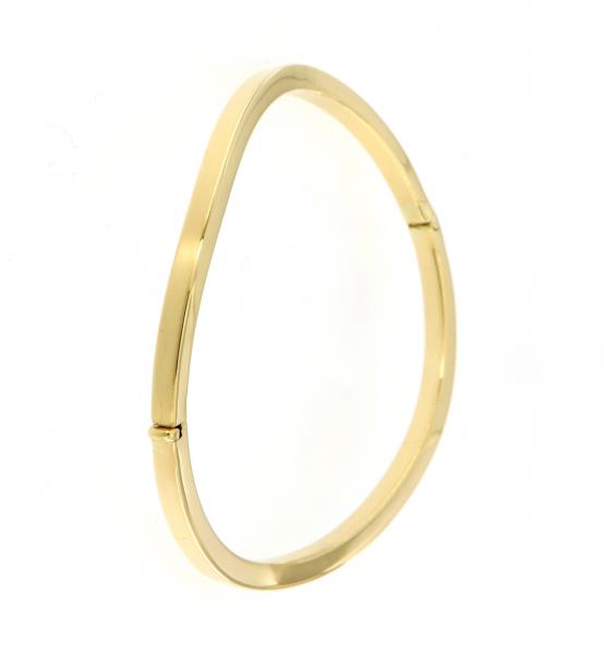 Bracciale oro giallo 750/1000 rigido squadarto ondulato diam. cm 6.5