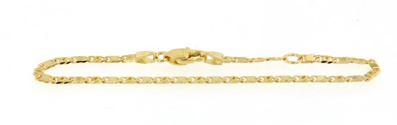 Bracciale oro giallo 750\1000  groumette schiacciata cm 15