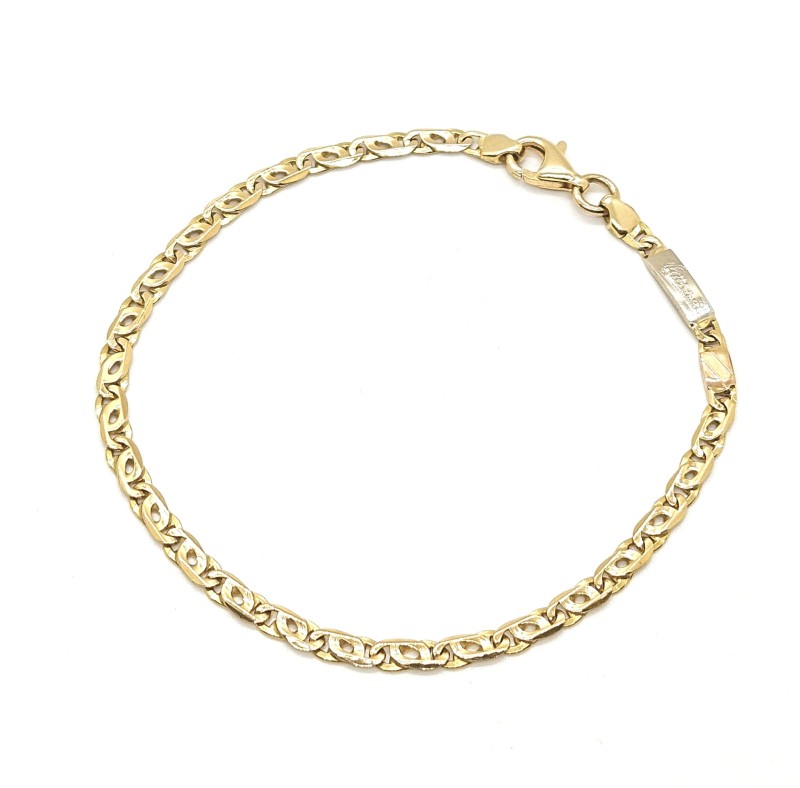 Bracciale  tre ori 750/1000  maglia occhio di pernice cm.21
