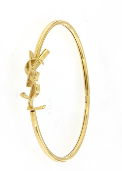 Saint laurent bracciale bangle cassandre in oro giallo  750/1000 
