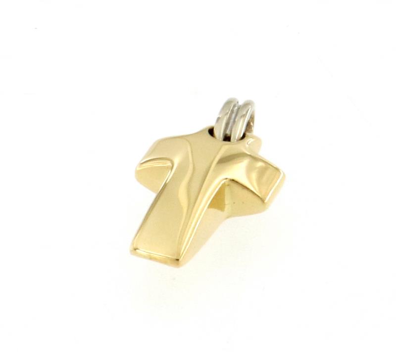 Ciondolo 2 ori  750/1000 croce bombata