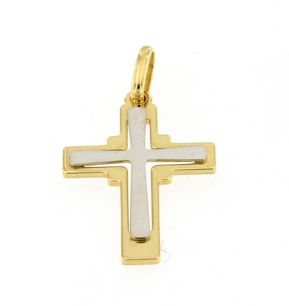 Ciondolo 2 ori 750/1000 croce