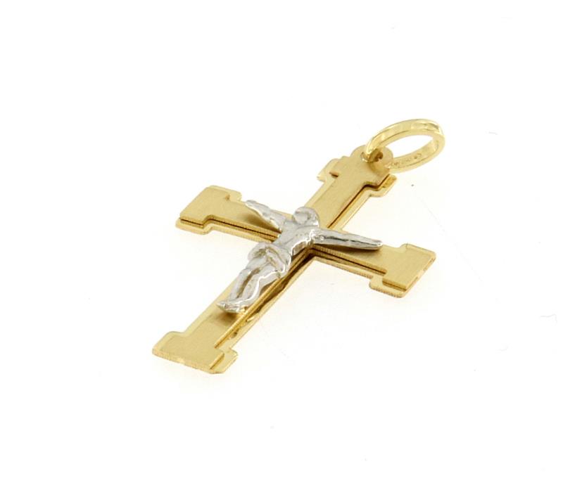 Ciondolo 2 ori 750/1000 croce