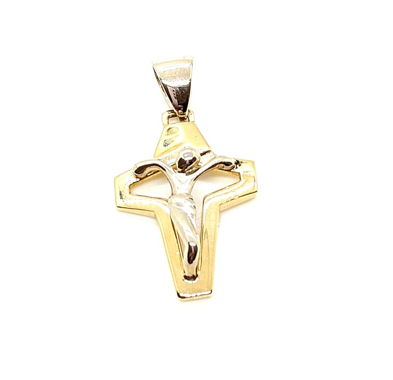 Ciondolo  due ori 750/1000 crocifisso