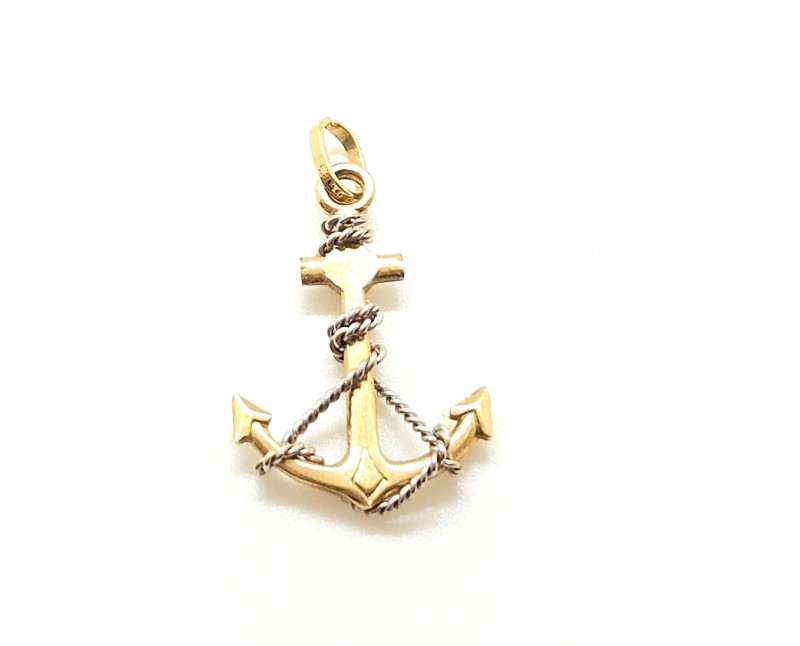 Ciondolo due ori 750/1000 mod. ancora