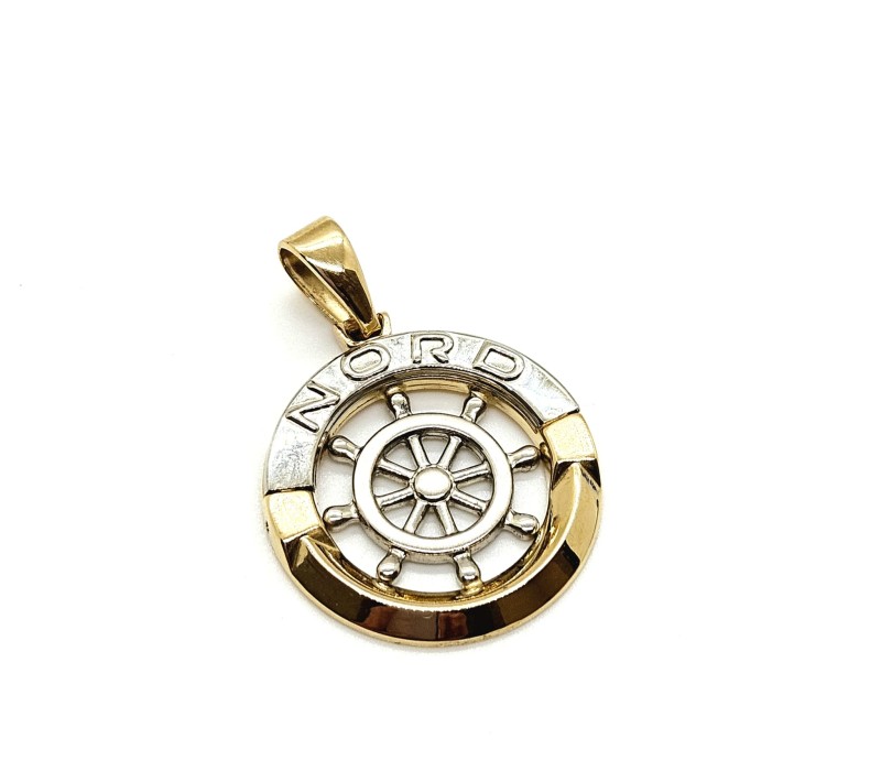 Ciondolo due ori 750/1000 mod. timone 
