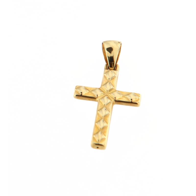Ciondolo in oro g 750/1000 croce lavorata