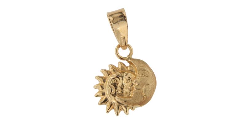 Ciondolo in oro g 750/1000 sole e luna 