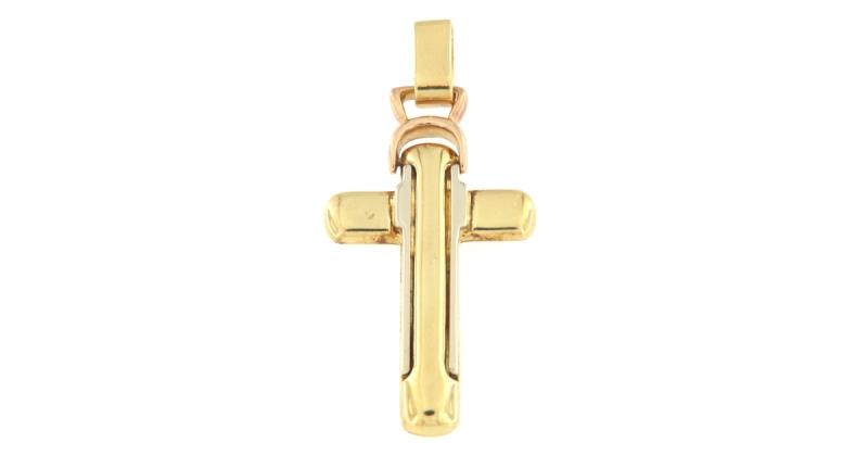 Ciondolo in oro g/b 750/1000 croce lavorata 