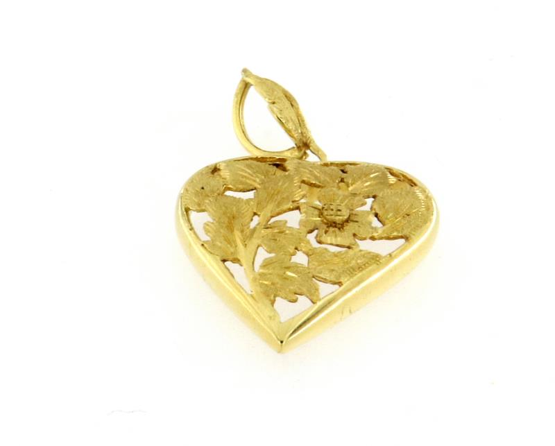 Ciondolo in oro giallo 750\1000 cuore satinato