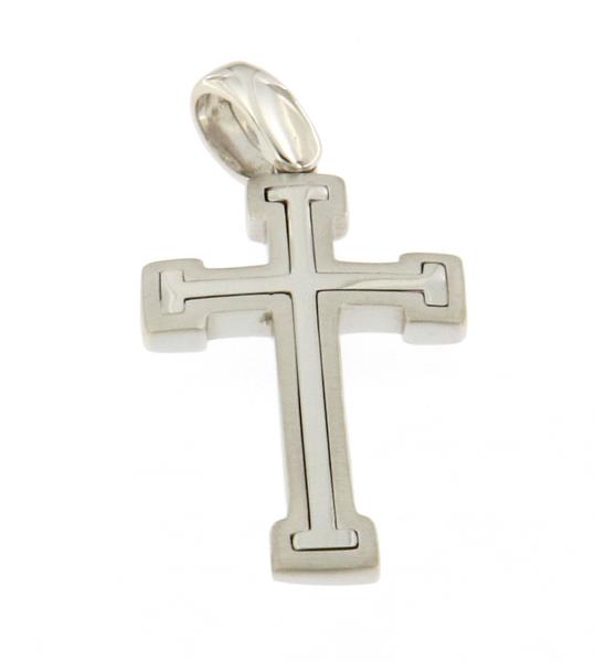 Ciondolo oro bianco 750\1000 croce