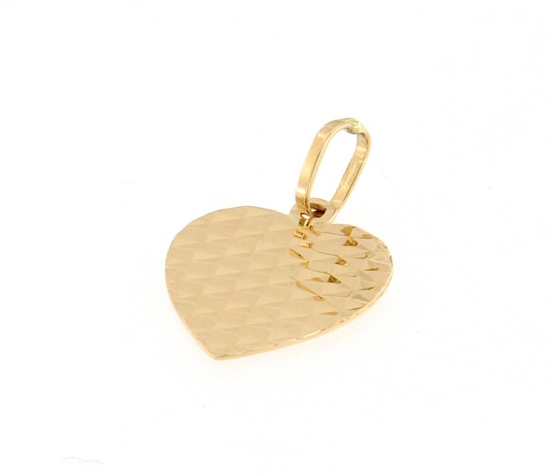Ciondolo oro giallo 750/1000 cuore lavorato