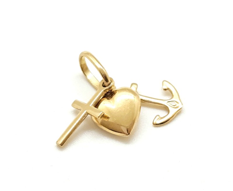 Ciondolo oro giallo 750/1000 fede speranza e carità