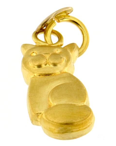 Ciondolo oro giallo 750/1000 gatto 