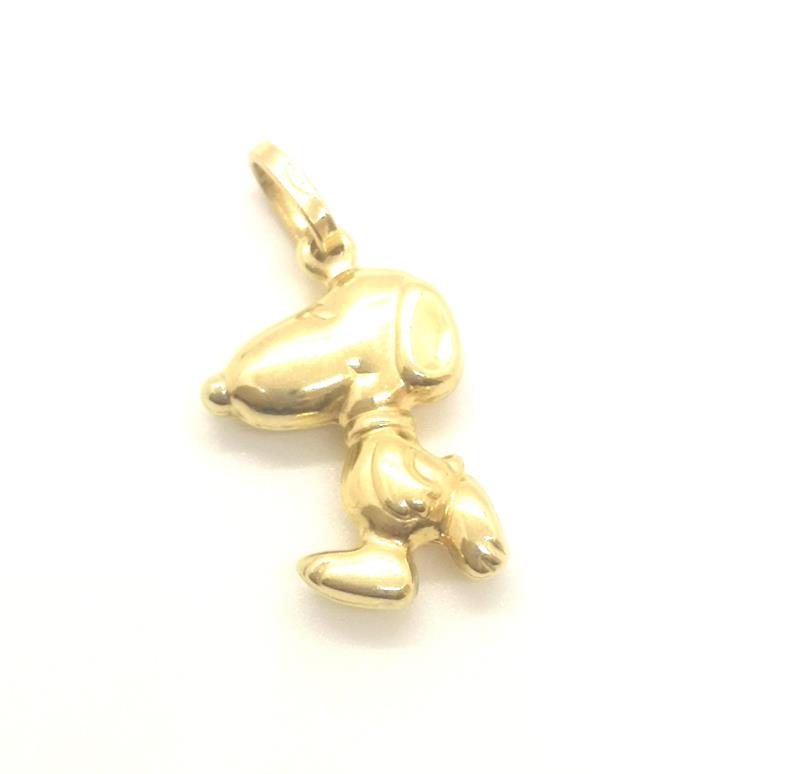 Ciondolo  oro giallo 750/1000 mod. snoopy