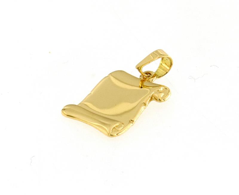 Ciondolo oro giallo 750/1000 pergamena