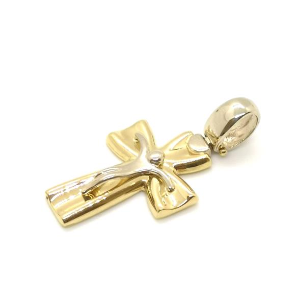 Ciondolo  oro giallo e bianco 750/1000  crocifisso