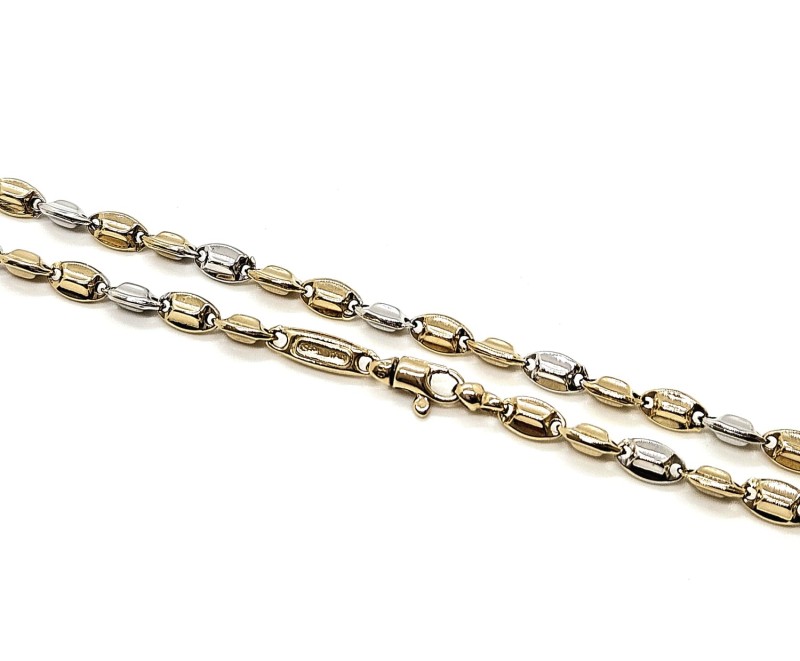 Collana due ori 750/1000 maglia 2+1 cm 50