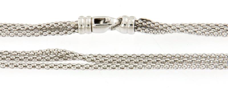 Collana in oro  bianco 750\1000 girocollo tre fili cm 42